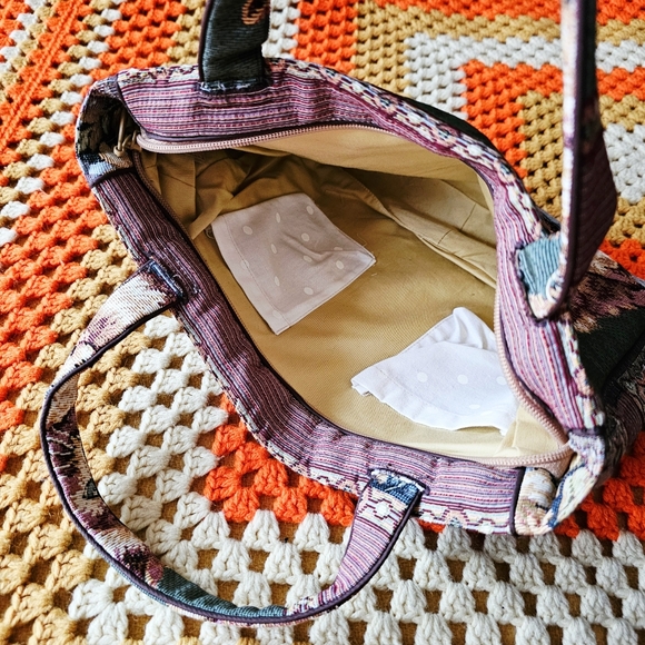 Vintage Cat Tapestry Small Handbag Mini Tote Bag 80s 90s Y2K - Picture 10 of 10